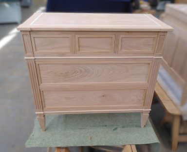 commode en merisier avant finition